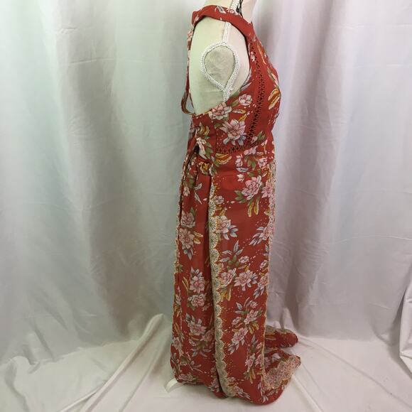 City Triangles Halter Dress Rust Teagreen XS - Picture 5 of 14